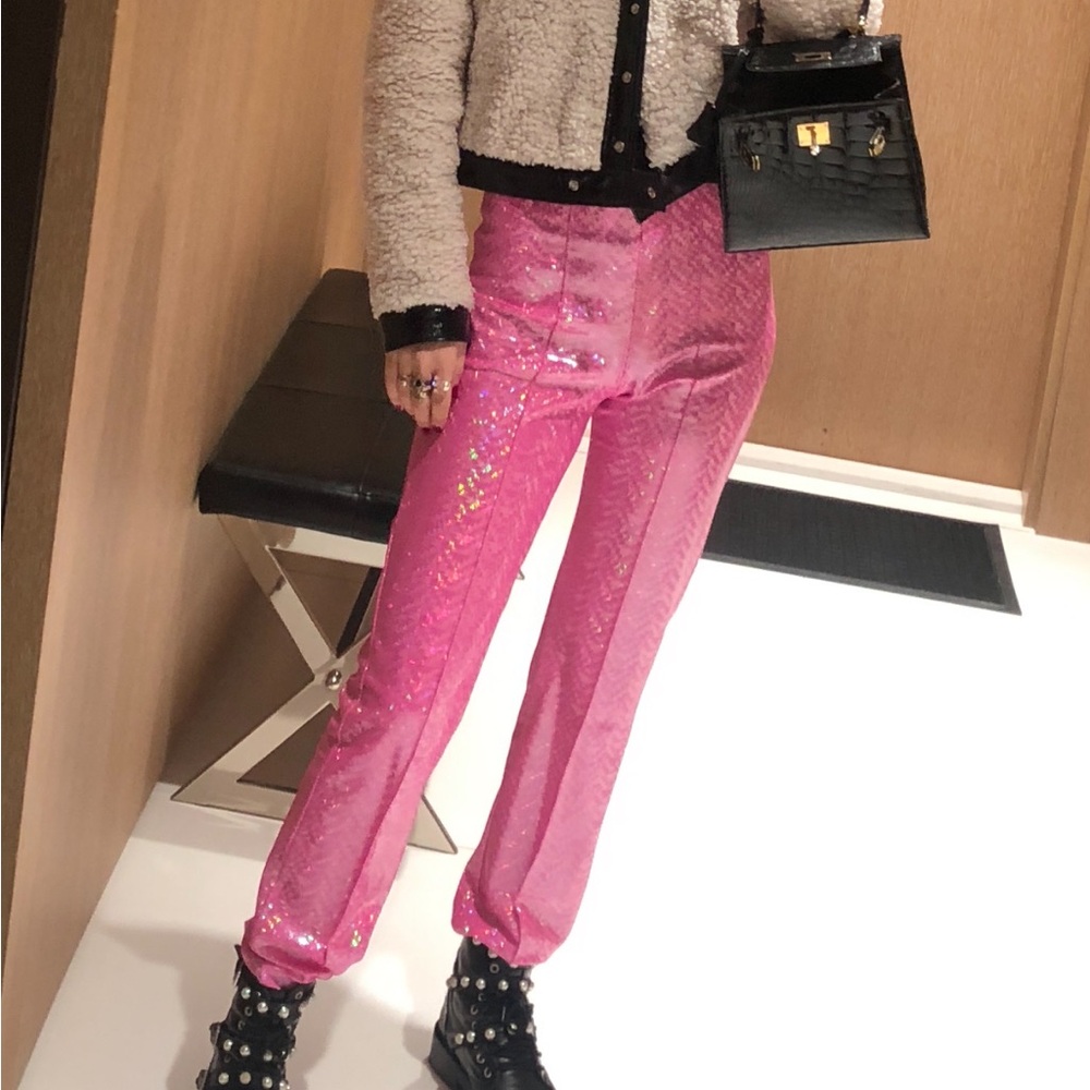 Saks Potts pink iridescent pants